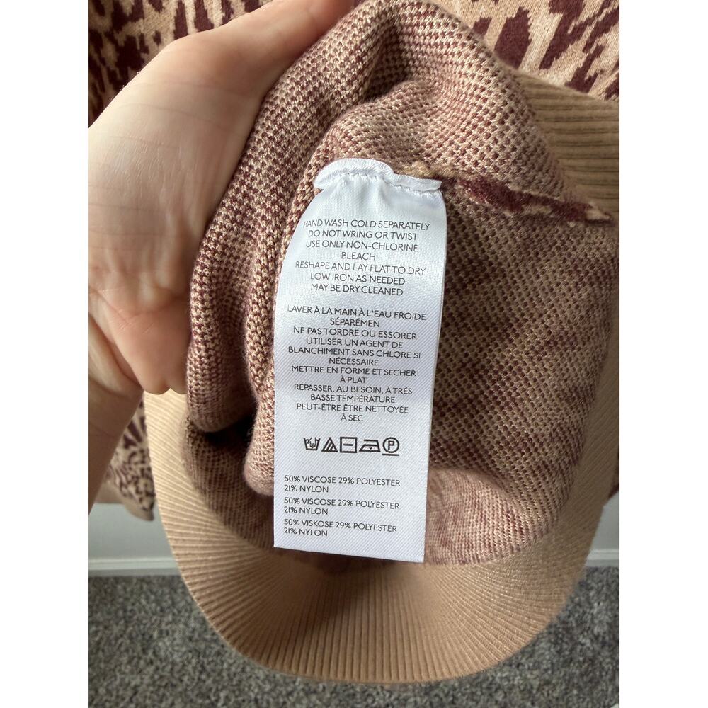 Anthropologie Maeve puff-sleeve pullover leopard sweater women's XL - Picture 7 of 9